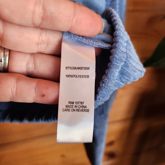 Jolie & Joy Blue Crop Corduroy Jacket Pocket Oversize‎ Terrycloth Shacket Size S - Picture 6 of 10